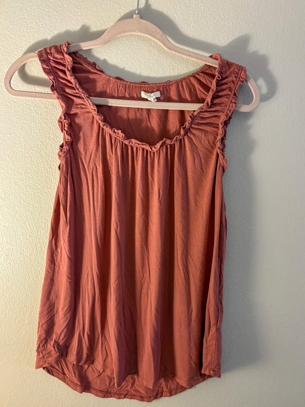 Maurices Ruffle-Trim Sleeveless Tank - salmon